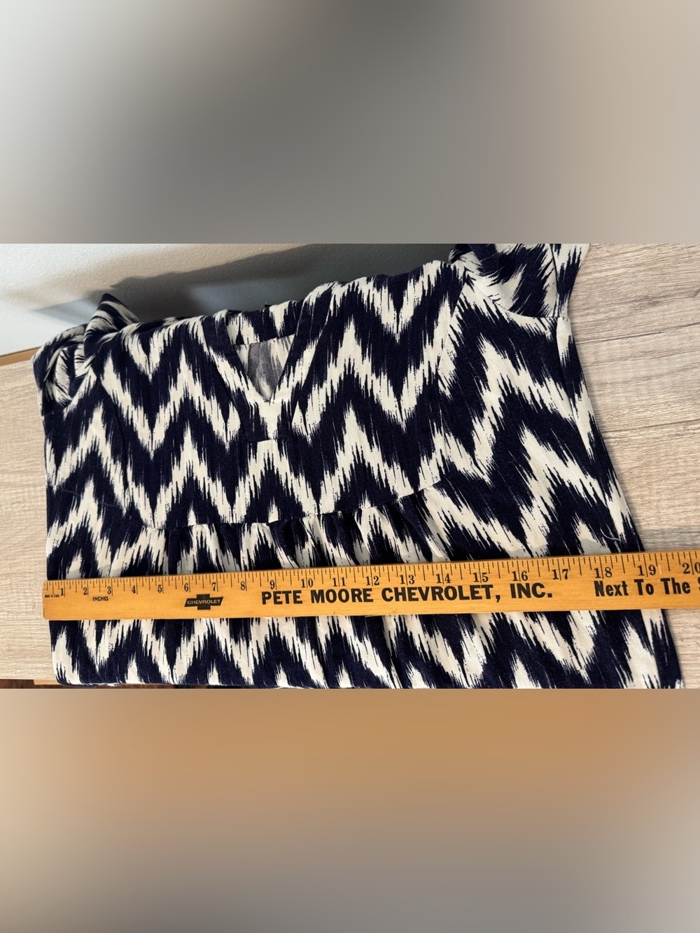 Tuckernuck Pomander Place Navy Ikat Kenzo Dress Empire Waist Swing Tiered XS - Picture 8 of 13